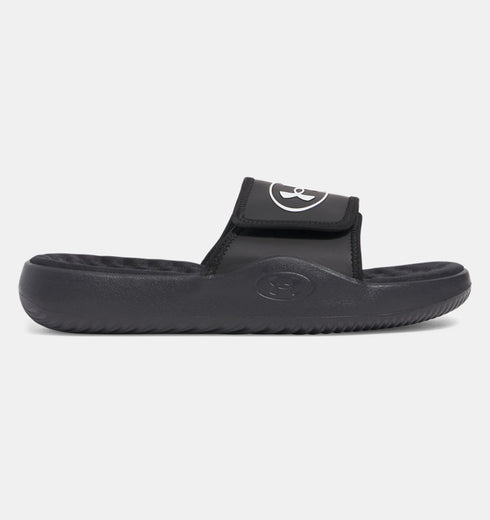 Under Armour Slide's כפכפי אנדר ארמור בצבע שחור לוגו לבן